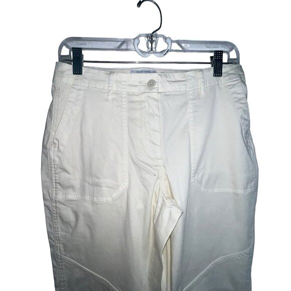 PLY THE WATERS GUIDEBOAT CO. WOMEN LIGHT YELLOW PANTS ANKLE ZIPPER MOTO SIZE 26 - Picture 2 of 12